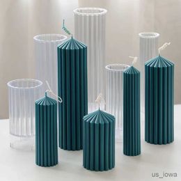 Candles Acrylic Candle Molds Easy Demoulding Long Pillar Wax Mould DIY Large Striped Columnar Conical Cylinder Mould Home Wedding Decor