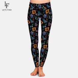 Leggings LETSFIND Girls Leggings 3D Christmas Style Skates Gingerbread and Gift Print Fitness Women Leggins High Waist Stretch Leggins