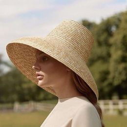 Summer Popular Lamp Shape Sun Hat for Women Big Wide Brim Beach Hat Ladies High Top Straw UV Protection Travel250g