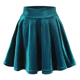 Skirts Women High Waist Mini PU Leather Skirt Patent Flared Miniskirt Dance Performance Harajuku JK Metallic Pleated