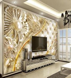 Custom Abstract Painting 3D Stereoscopic Diamond flower Modern 3D Wallpaper For Living room Decorative Paintings9832309