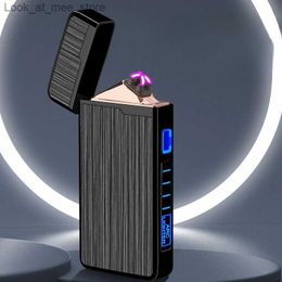 Lighters USB charging plasma lamp dual arc windproof flameless lamp touch sensor cigarette lamp mens gift Q240305