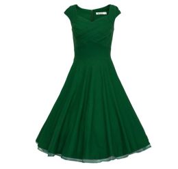 Dress Women dress Audrey Hepburn1950s 40s 60s 80s Style Vintage Rockabilly Cocktail Party Swing Dresses Plus Size Black Red Green