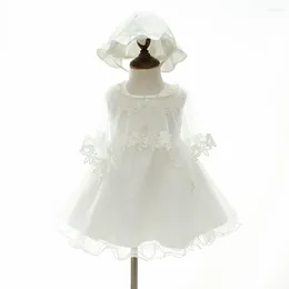 Girl Dresses Christening Baby Clothing 1 Year Birthday Party For Kids Dress With Hat And Cape