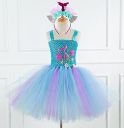 Girls Mermaid Candy DrKids lipop Modeling Frock Baby Girl Performance Costumes Summer Children Birthday Party Clothes X05092430120