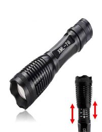 High Power Black 2000 Lumen Adjustable Zoom T6 LED Flashlight Torch Lamp Light For 18650 Battery2750286