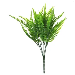 Decorative Flowers 8pcs Simulation Persian Leaves Plastic Artificial Plants Never Fade Fake Green Wall Decoration Garden Decorations