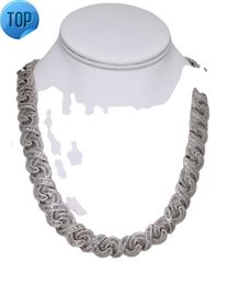 Moissanite Infinity Loop Baguette 15Mm Cuban iced out bussed down hip hop jewelry for rappers luxury personalised chain