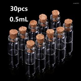 Bottles 30pcs 0.5mL Mini Small Tiny Clear Cork Stopper Glass Vials Wholesale