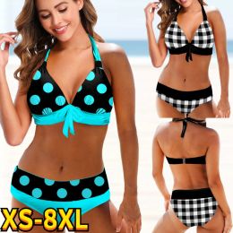 Set Womens Plus Size Bikini Set Bottom Twopiece Swimwear Party Bathing Suit Beachwear for Water Sports Swimwear Summer Beachwear