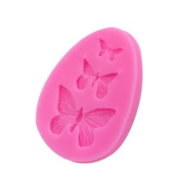 Butterfly Silicone Molds 3 Slots Butterfly Fondant Mold Cute Soap Epoxy Resin Mold Sugarcraft Candy Chocolate Molds for Sugarcraft Cake Decorating 1221370