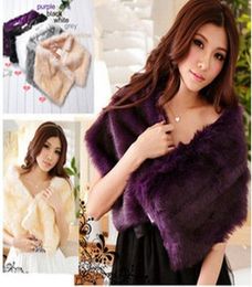 Beautiful Bead Faux Fur 5 Colours size Wedding Bridal Wrap Shawl Retail Party Accessory Fur Wrap Shawl5286170