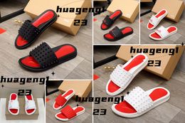 Red Bottoms MEN Slippers Man Classic Spike Flat Spikes Slide Sandal Thick Rubber Sole Slipper Studs Slides Platform Mules Summer Casual Fashion Shoes 973