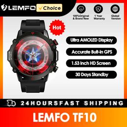 LEMFO AMOLED Smart Watch Men 2023 Bluetooth Call Smartwatch Sport Waterproof Outdoor 1.53 Inch 360*360 HD Screen 30 Days Standby
