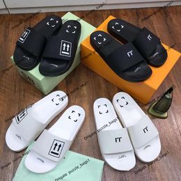 off brand white shoes Rubber Sole Designer Sandale Tazz Slipper Man Summer Beach Luxury Shoes Lady Mule White Yellow Slide Flat Heel Woman Shoe Stripe Sandal