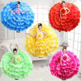 Stage Wear 360/540/720 Degree Girl Flamenco Dance Dress Kids Flower Petal Spanish Gypsy Large Swing Skirt Performance Costume