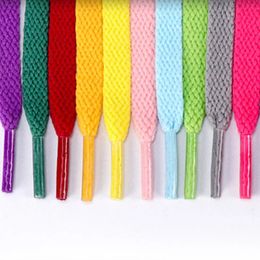 1Pair Flat Shoelaces 60180cm for Sneakers 8mm Fabric Shoe Laces Color Lace Boot Shoes Classic Soft Shoestrings 240229