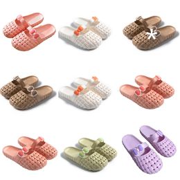 Summer new product slippers designer for women shoes green white pink orange Baotou Flat Bottom Bow slipper sandals fashion-048 womens flat slides GAI outdoor shoes