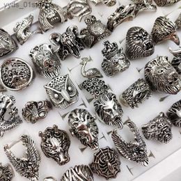 Band Rings 12/24/36Pcs Vintage Punk Animal Rings for Men and Women Rock Gothic Snake Mixed Ring Party Charm Fashion Jewelry Gift Wholesale L240305