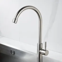 Kitchen Faucets 304 Stainless Steel Faucet Vegetable Basin Sink Universal Rotation Cold And Household Accessories