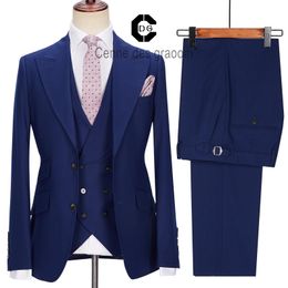 Cenne Des Graoom Latest Coat Design Men Suits Tailor-Made 3 Pcs Set Stripe Blazer Vest Pants Casual Wedding Costume Homme 240227