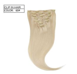 ELIBESS 150g 60 613 Colour Brazilian Virgin Hair Clip In On Human Hair Extensions Natural Straight Clip Ins 7pcsset For A Full H1750544
