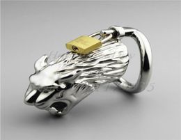Hot Wolf Shaped 304 Stainless Steel Male Device Cock Cage Metal Penis Lock Latest Penis Ring Belt Sex Toys for Men2896084