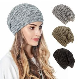 Beanie Skull Caps Winter Beanie For Women Fleece Lined Warm Knitted Cap Casual Slouchy Hat284O