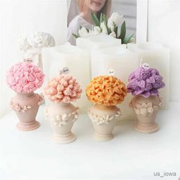 Candles 3D Lily vase candle silicone Mould Rose bouquet cake chocolate silicone Mould Tulip vase candle Mould Christmas and New Year gift