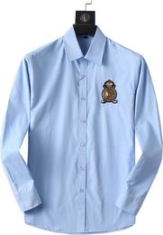 Дизайнерская мужская классическая рубашка, джентльменские деловые рубашки, модная повседневная рубашка с длинными рукавами, роскошная одежда AA