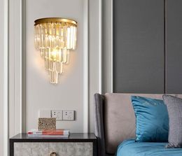 Creative GoldenBlack Luxury Indoor Living Room Crystal Wall Lamp Bedside Lamp Led Post Modern Classic el Aisle Corridor Light7627418