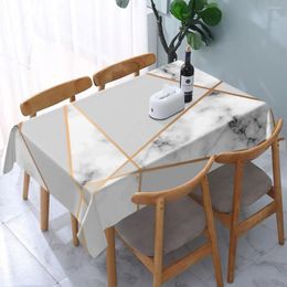 Table Cloth Modern Abstract Marble Geometric Pattern Tablecloth Rectangular Fitted Waterproof Cover For Party