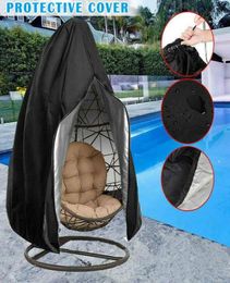 Chair Covers Waterproof Hanging Egg Cover With Zipper Outdoor Garden Swing Protective Case Dust Black4139783