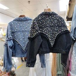 Women's Jackets Jackets High Quality Fringe Denim Women Sleeve Tassel Jeans Coat Mujer 240305