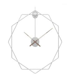 Wall Clocks 20 Inches 50cm Simple Style Wrought Iron Clock Fashion Silent Hanging For Home Living Room Decor SilverBlackGolden15085727