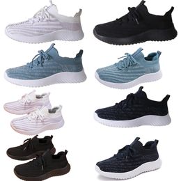 Women's casual shoes, spring and summer fly woven sports light soft sole casual shoes, breathable and comfortable mesh lightweight women's black 36