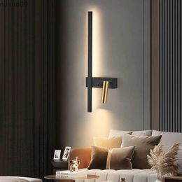 Wall Lamp LED Beside Wall Lamp Luxury Long Strip For Corridor Aisle Staircase Bedroom Living Room Adjustable Swing Spotlight Home Fixtures