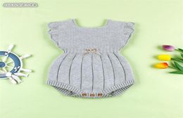 Knitted Clothes Winter Summer Ruffle Sleeve Cotton Newborn Rompers Infant Baby Boy Girl Romper Jumpsuit 2011271490297