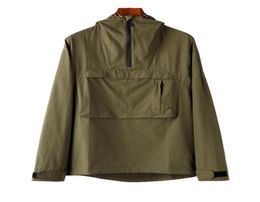 Mens Jacket Spring Autumn Coat Windrunner Hooded Half Zip Pocket Jackets Sports Windbreaker Casual Zipper Coats Man Outerwear5365245