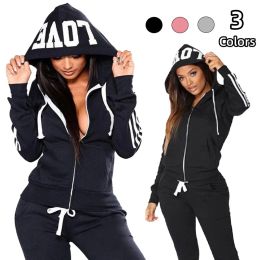 Suits Fashion Women Track Suits Sports Wear Jogging Suits Hoodies+Sweatpants Slim Sweat Suits HoodiesSuits