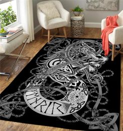 Carpets Viking Dragon Area Rug 3D All Over Printed Nonslip Mat Dining Room Living Soft Bedroom Carpet 029664971