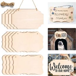 Keychains 12 Pcs Unfinished Wood Sign Blanks For Crafts Hanging Blank Rectangle Wooden DIY Painting Writing