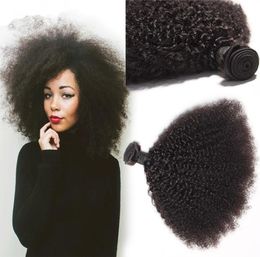 8A Unprocessed Malaysian Kinky Curly Hair 3 BundlesLot Human Hair Weave Afro Kinky Curly Hair Weft For Woman 9864726