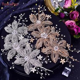 Hair Clips YouLaPan Wedding Headpiece Crystal Flower Bridal Accessories Bride Headwear Pageant Crown Women Ornament Jewellery HP252