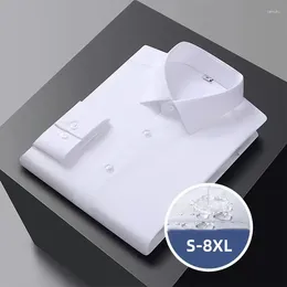 Men's Dress Shirts High Quality Stretch Men Shirt Bamboo Fibre Long Sleeve Anti-wrinkle Non-ironing Slim Fashion Casual Business Office