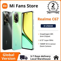 새로운 새로운 글로벌 버전 Realme C67 스마트 폰 Snapdragon 685 프로세서 6,72 ''90Hz 디스플레이 108MP AI 카메라 5000mAh 배터리 33W Supervooc 충전 NFC