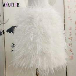 skirt 100% ostrich feather Length 50cm women's skirt stretch skirt birthday party dress Multicolor can be Customised