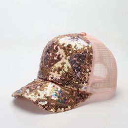 Ball Caps Mesh Cap Women Snapback Sequins Baseball Hats For Hip Hop Casual Dad Hat Female Gorro Casquette Bone