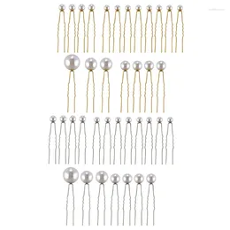 Hair Clips Alloy Shaped Hairpins With Pearl Decor Stick Fork Retro Style Chignon Pins For Women Girls Accessories 10CF