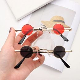 Sunglasses Ins Fashion Metal Frame Hip Hop Punk Shades Small Round Sun Glasses